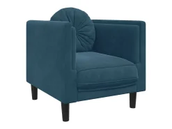 Sillón con cojín terciopelo azul