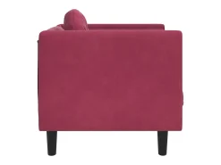 Sillón con cojín terciopelo rojo tinto
