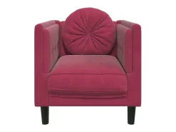 Sillón con cojín terciopelo rojo tinto