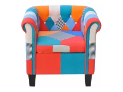 Sillón con diseño de retales de tela Patchwork