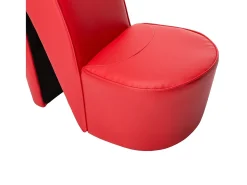 Sillón con forma de zapato de tacón cuero sintético rojo