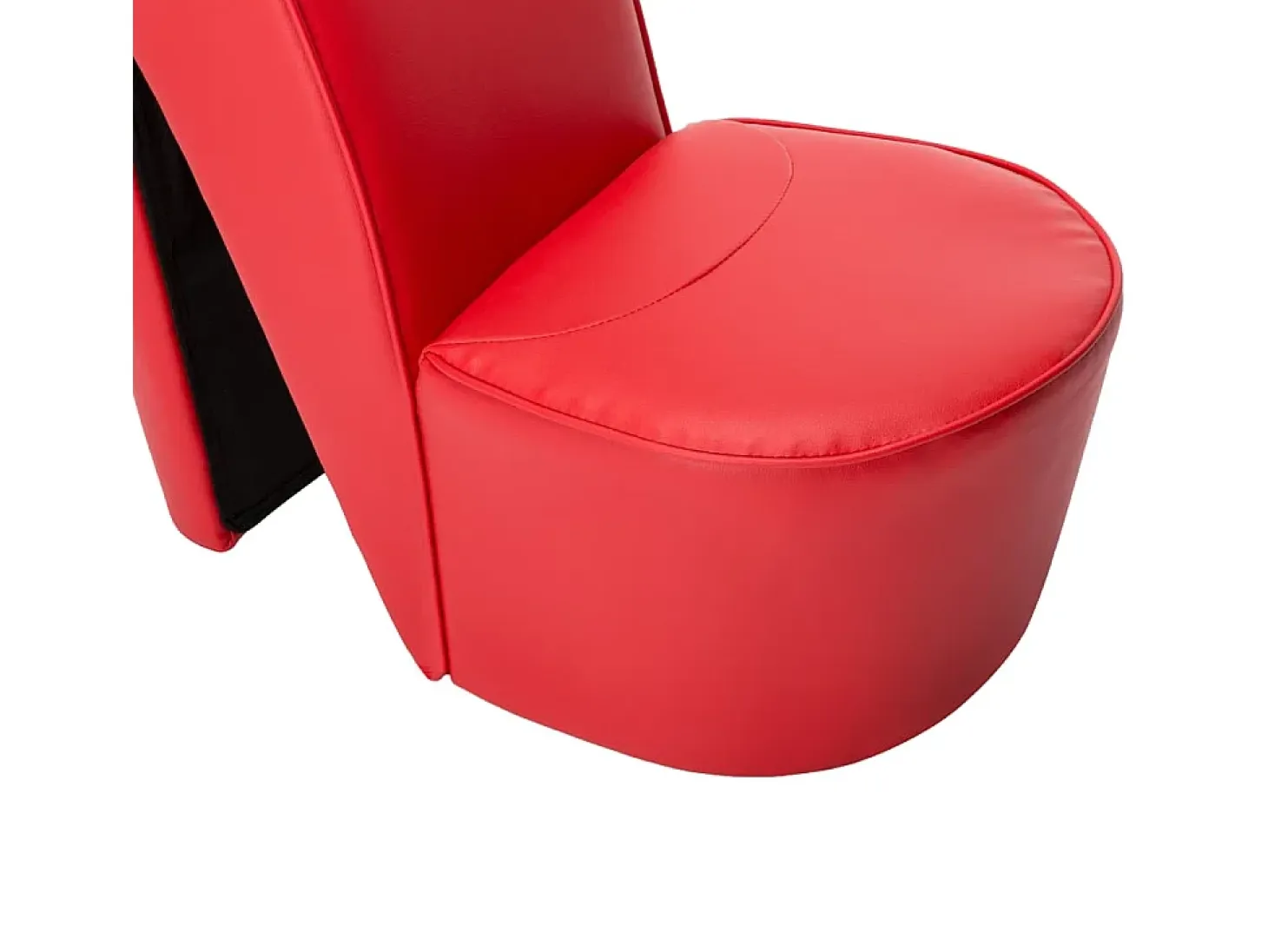Sillón con forma de zapato de tacón cuero sintético rojo
