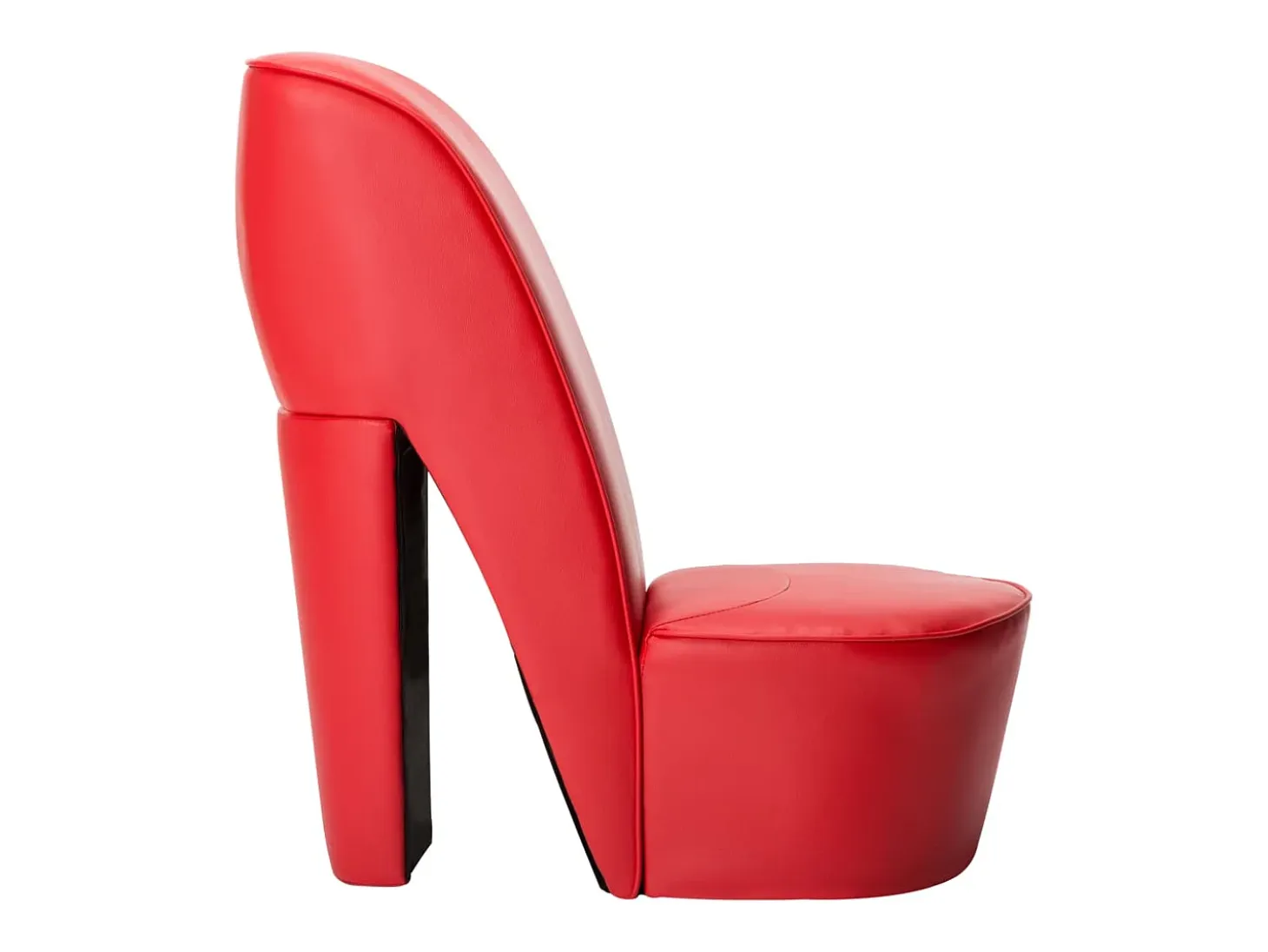 Sillón con forma de zapato de tacón cuero sintético rojo
