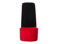 Sillón con forma de zapato de tacón terciopelo rojo