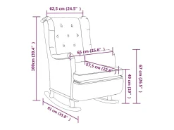Sillón con patas mecedoras madera de caucho tela gris oscuro