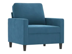 Sillón con reposapiés Azul 60 cm Terciopelo