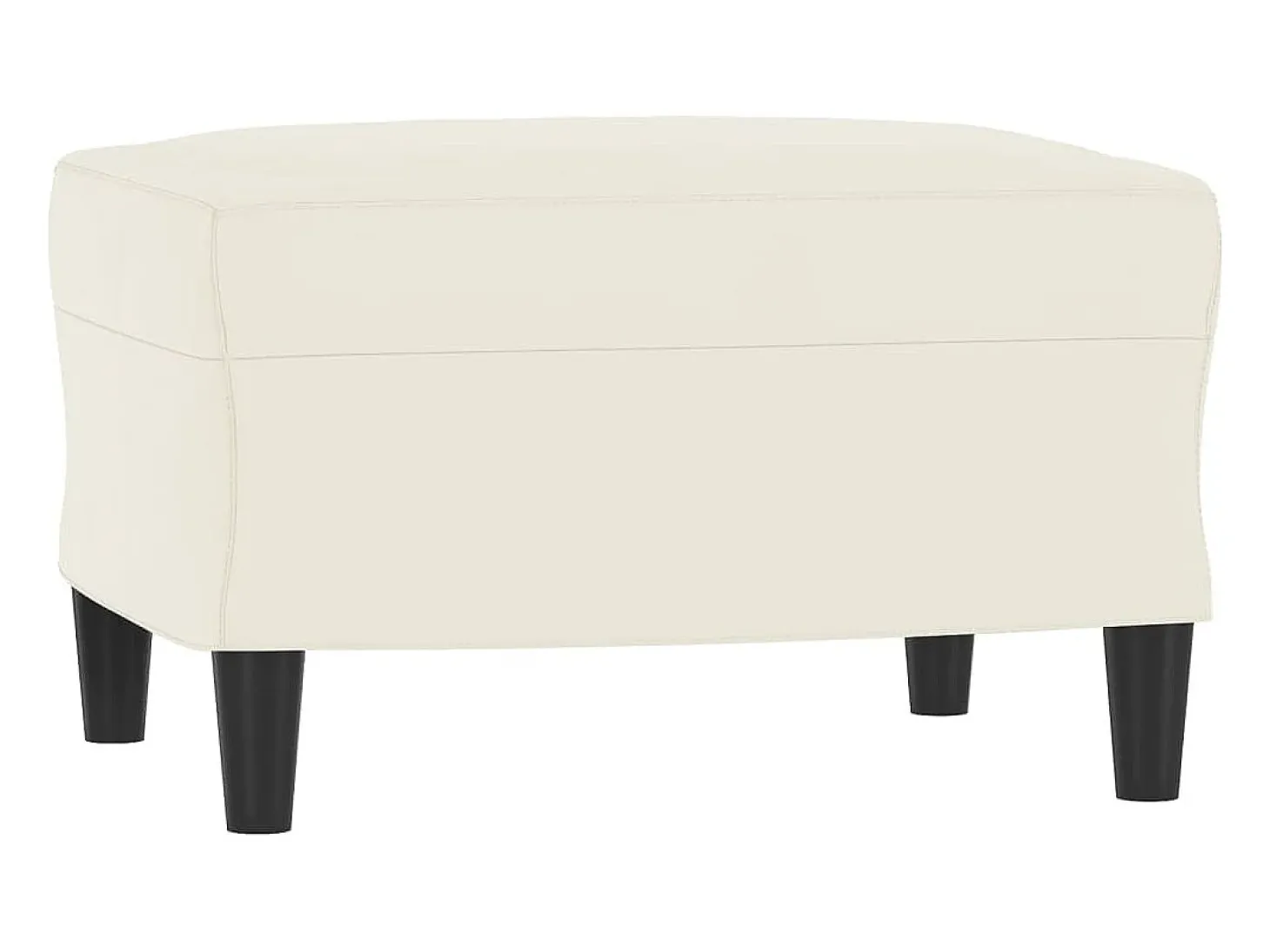 Sillón con reposapiés Crema 60 cm Terciopelo