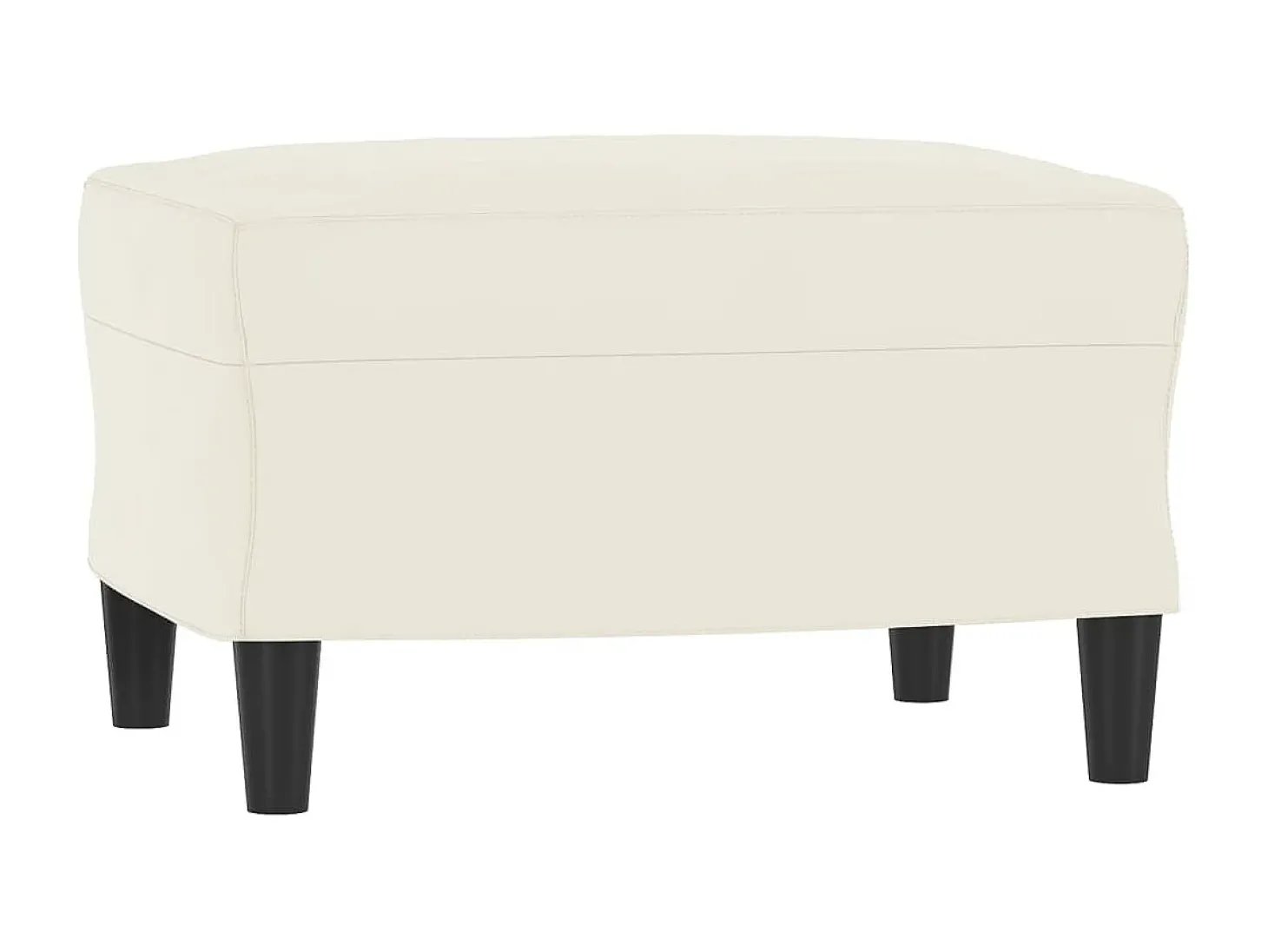 Sillón con reposapiés Crema 60 cm Terciopelo