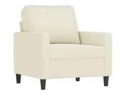 Sillón con reposapiés Crema 60 cm Terciopelo