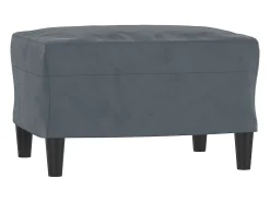 Sillón con reposapiés Gris oscuro 60 cm Terciopelo