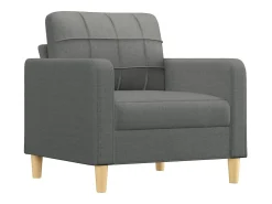 Sillón con reposapiés Gris oscuro 60 cm Tela