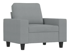 Sillón con reposapiés Gris claro 60 cm Tela
