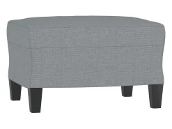 Sillón con reposapiés Gris claro 60 cm Tela