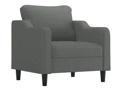 Sillón con reposapiés Gris oscuro 60 cm Tela