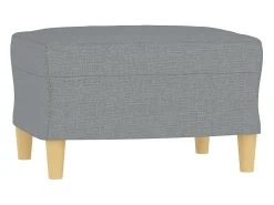 Sillón con reposapiés Gris claro 60 cm Tela
