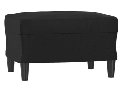 Sillón con reposapiés Negro 60 cm Piel sintética