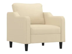 Sillón con reposapiés Tejido Crema 60 cm