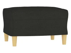 Sillón con reposapiés Tela Negro 60 cm