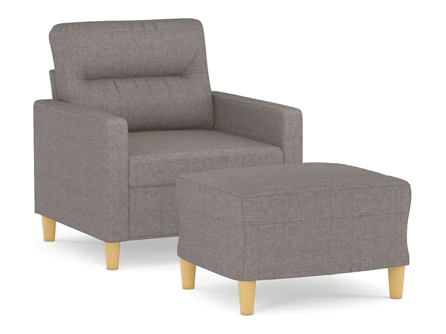 Sillón con reposapiés Tela Taupe 60 cm
