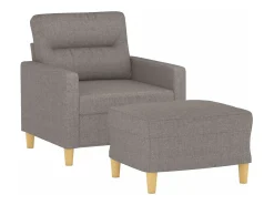Sillón con reposapiés Tela Taupe 60 cm