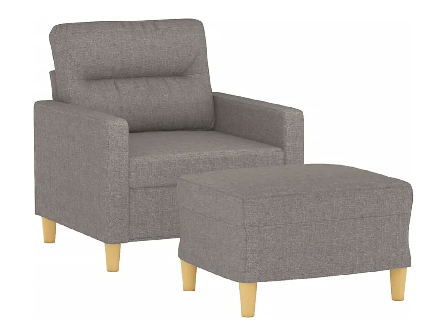 Sillón con reposapiés Tela Taupe 60 cm