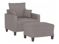 Sillón con reposapiés Tela Taupe 60 cm