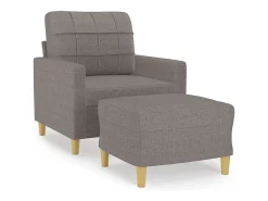 Sillón con reposapiés Tela Taupe 60 cm