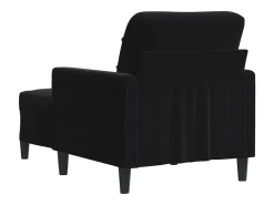 Sillón con reposapiés Terciopelo Negro 60 cm