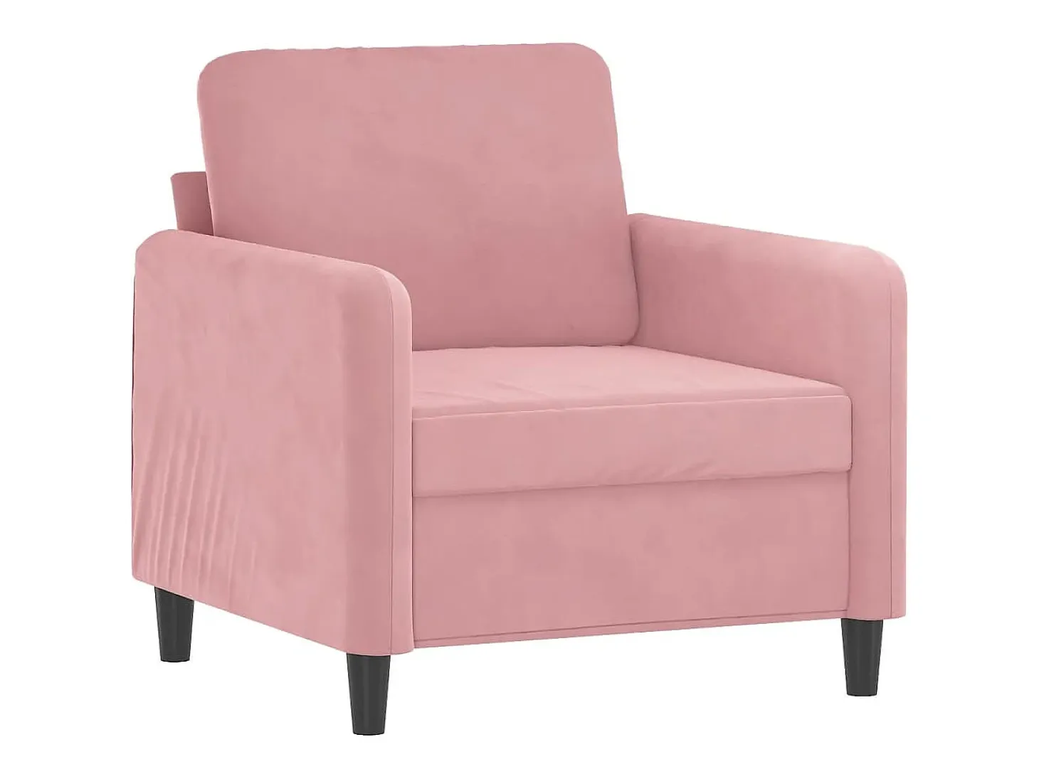 Sillón con reposapiés Terciopelo Rosa 60 cm