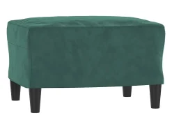 Sillón con reposapiés Verde oscuro 60 cm Terciopelo