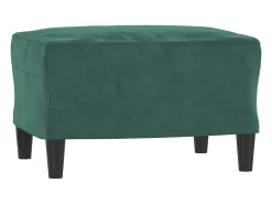 Sillón con reposapiés Verde oscuro 60 cm Terciopelo