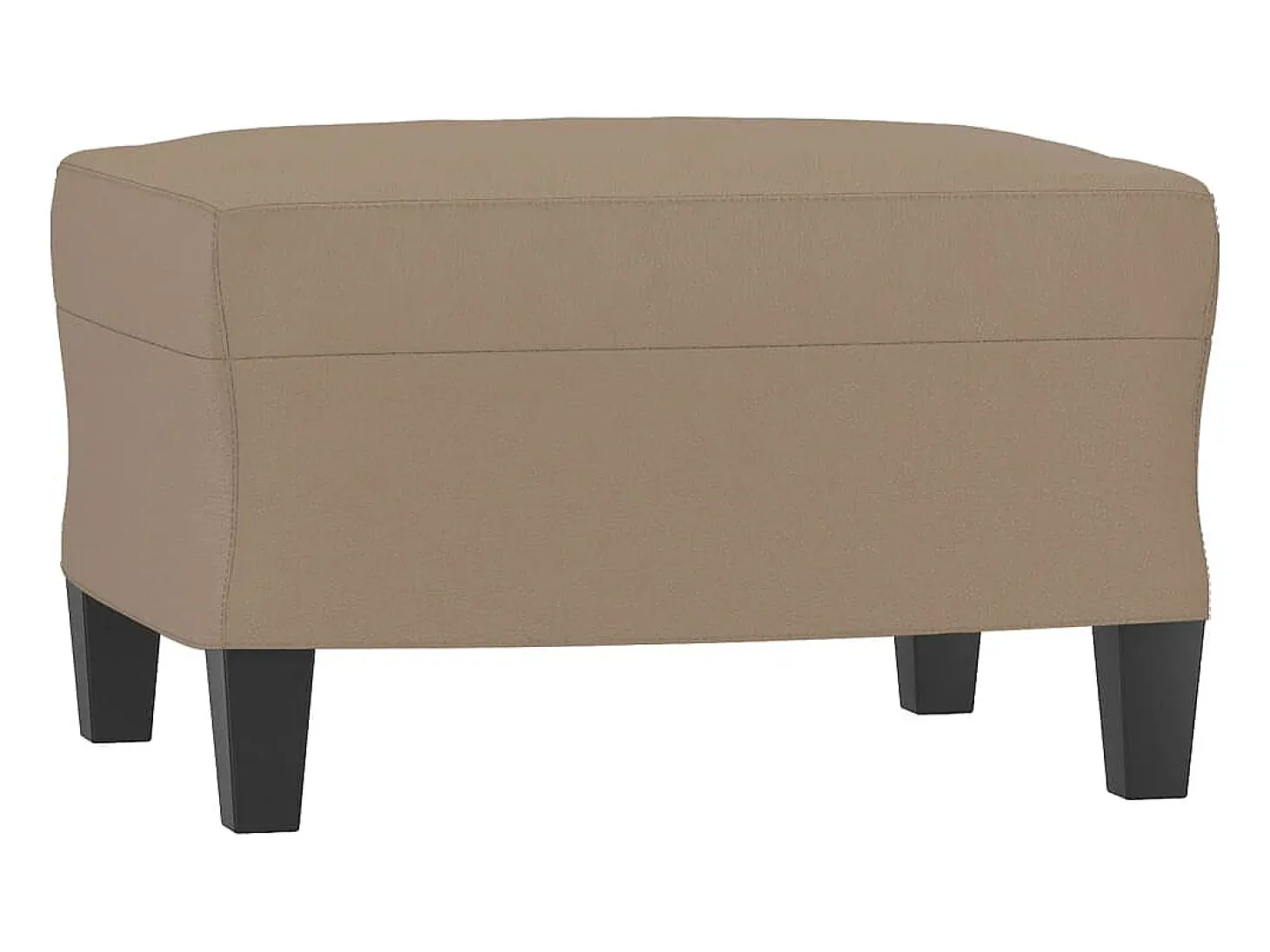 Sillón con taburete cuero sintético color capuchino 60 cm