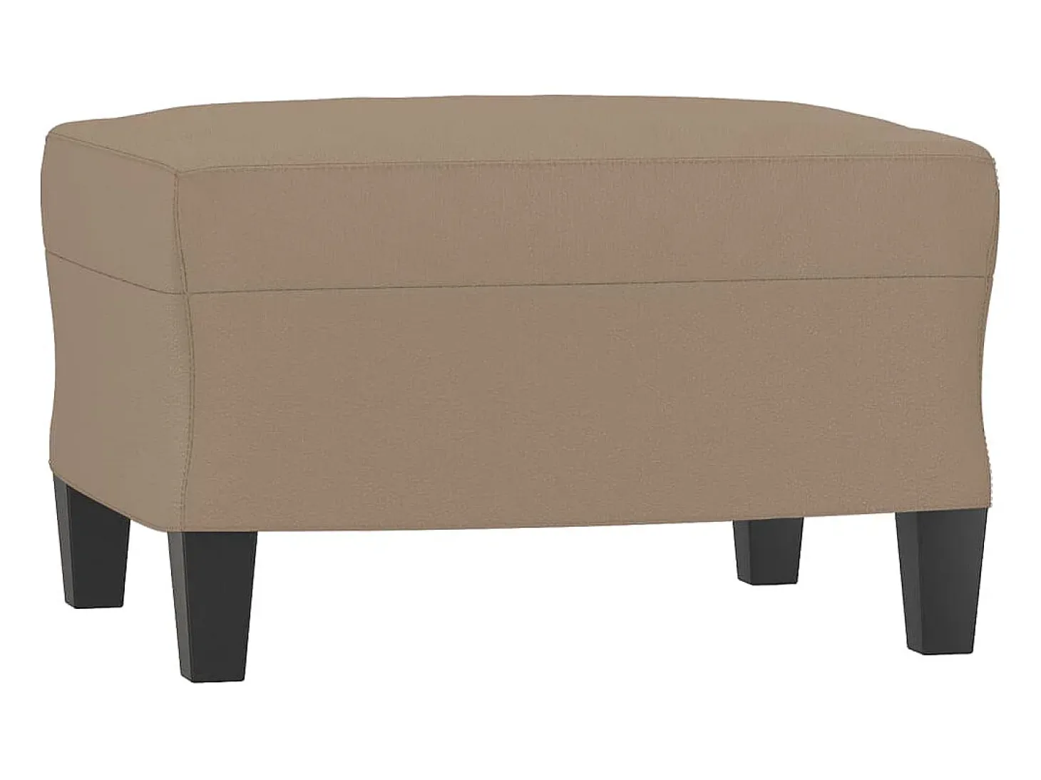 Sillón con taburete cuero sintético color capuchino 60 cm