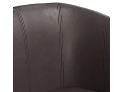 Sillón con taburete cuero sintético marrón