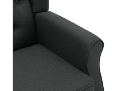 Sillón con taburete reposapiés tela gris oscuro