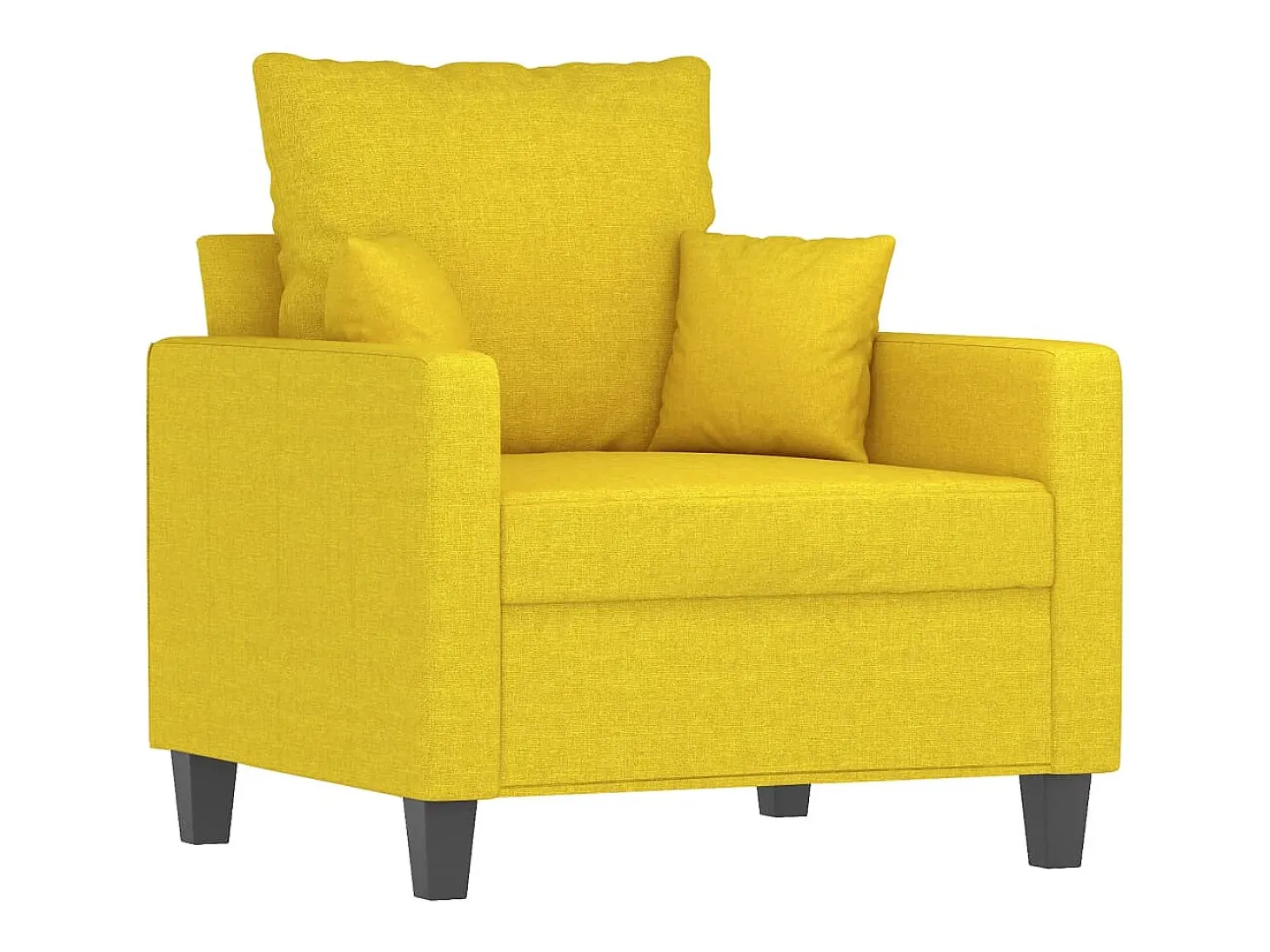 Sillón con taburete tela amarillo claro 60 cm