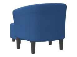 Sillón con taburete tela azul