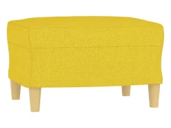 Sillón con taburete tela amarillo claro 60 cm