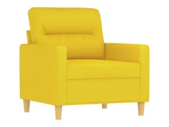 Sillón con taburete tela amarillo claro 60 cm