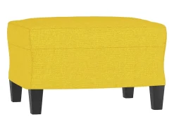 Sillón con taburete tela amarillo claro 60 cm