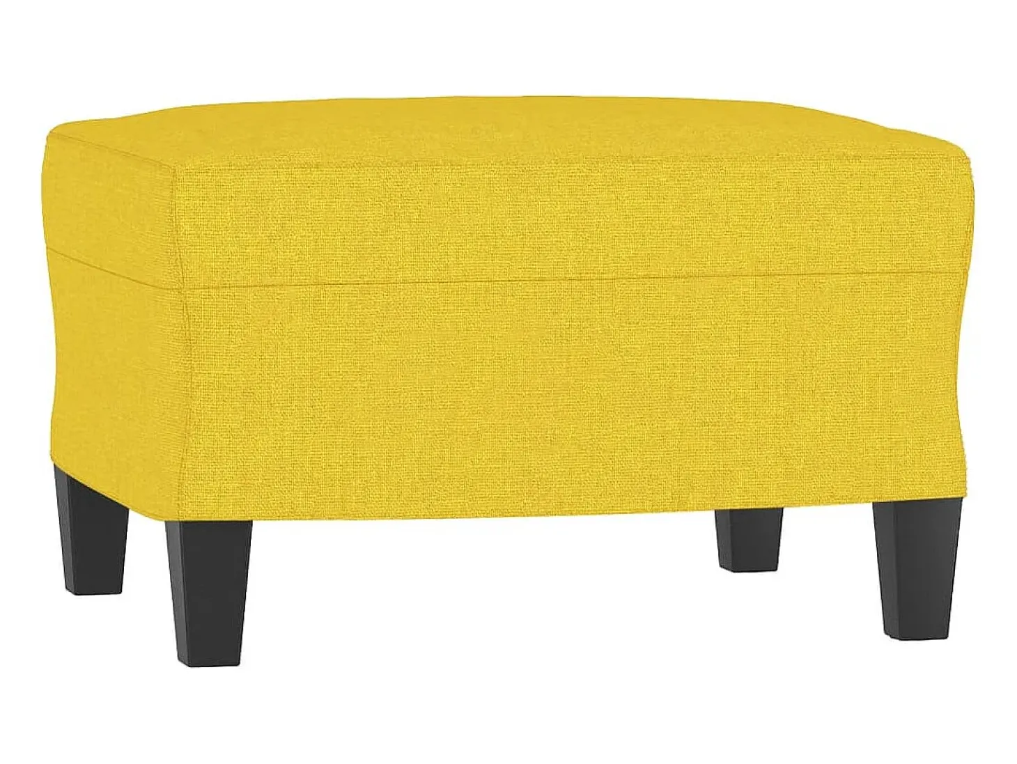 Sillón con taburete tela amarillo claro 60 cm