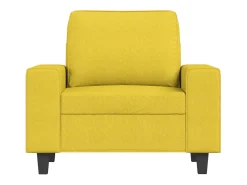 Sillón con taburete tela amarillo claro 60 cm