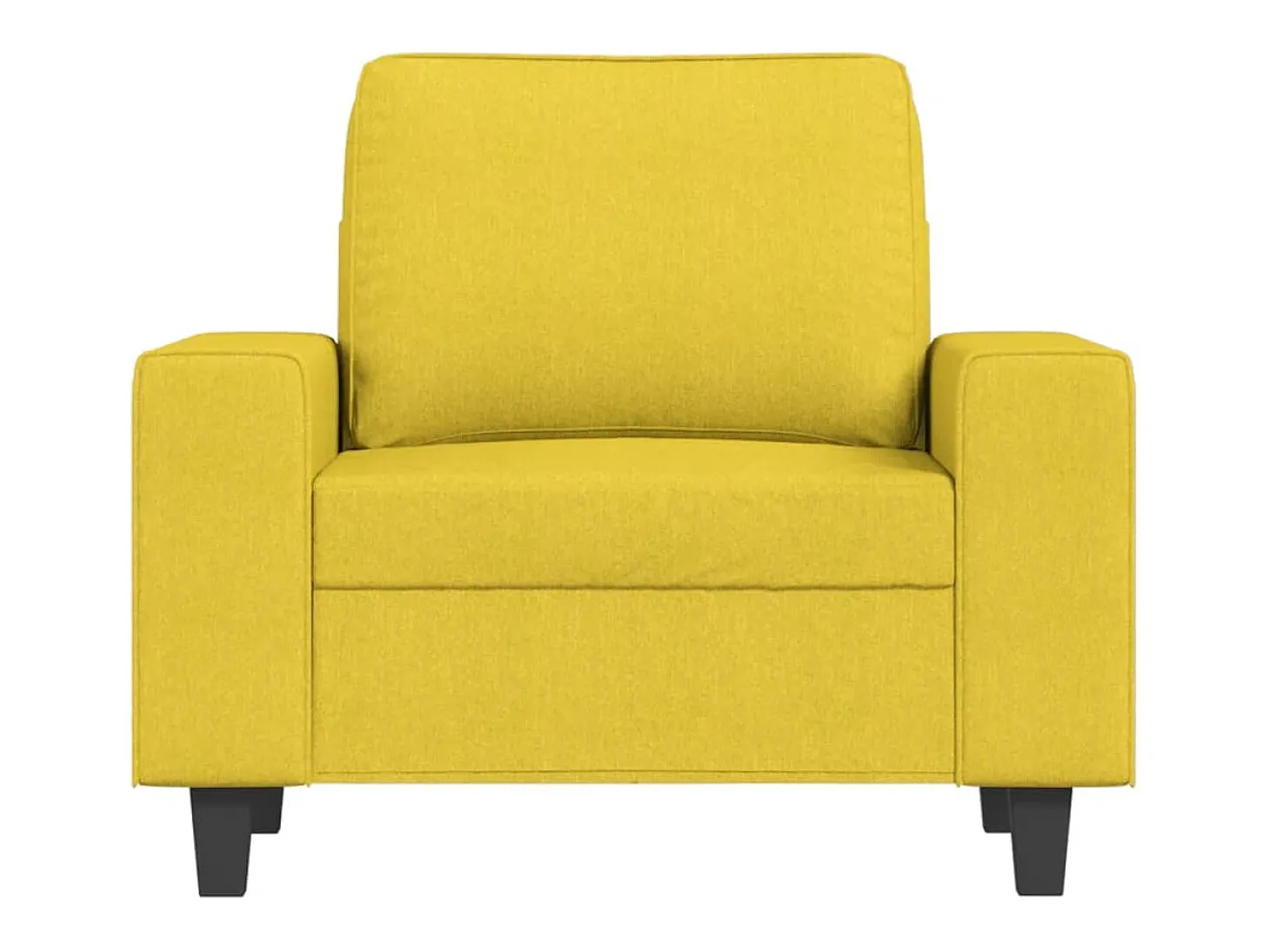 Sillón con taburete tela amarillo claro 60 cm