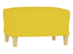 Sillón con taburete tela amarillo claro 60 cm