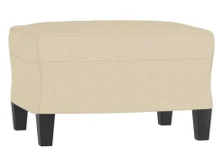 Sillón con taburete tela crema 60 cm