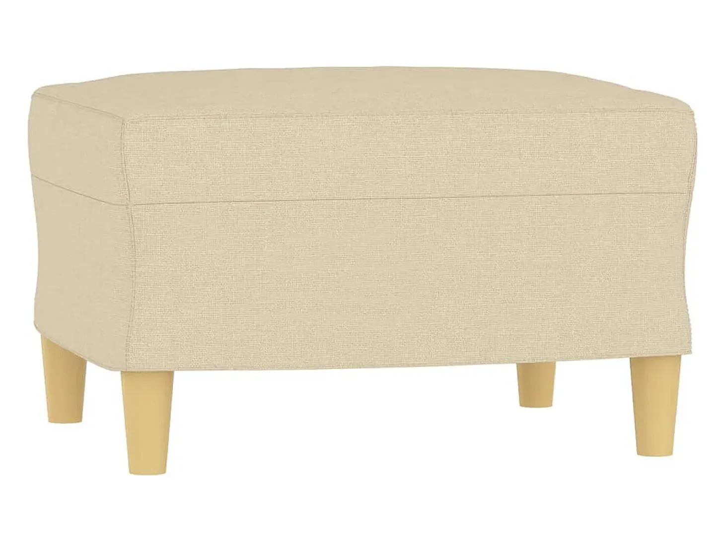 Sillón con taburete tela crema 60 cm