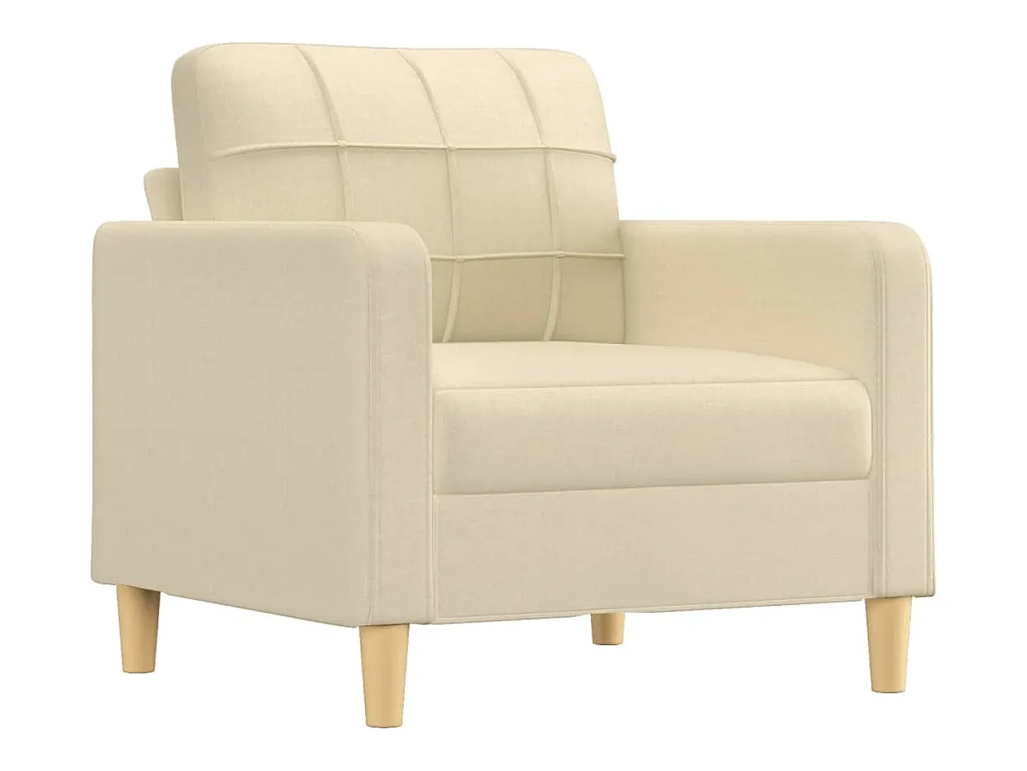 Sillón con taburete tela crema 60 cm