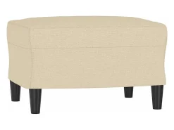 Sillón con taburete tela crema 60 cm