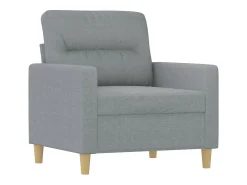 Sillón con taburete tela gris claro 60 cm