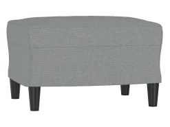 Sillón con taburete tela gris claro 60 cm